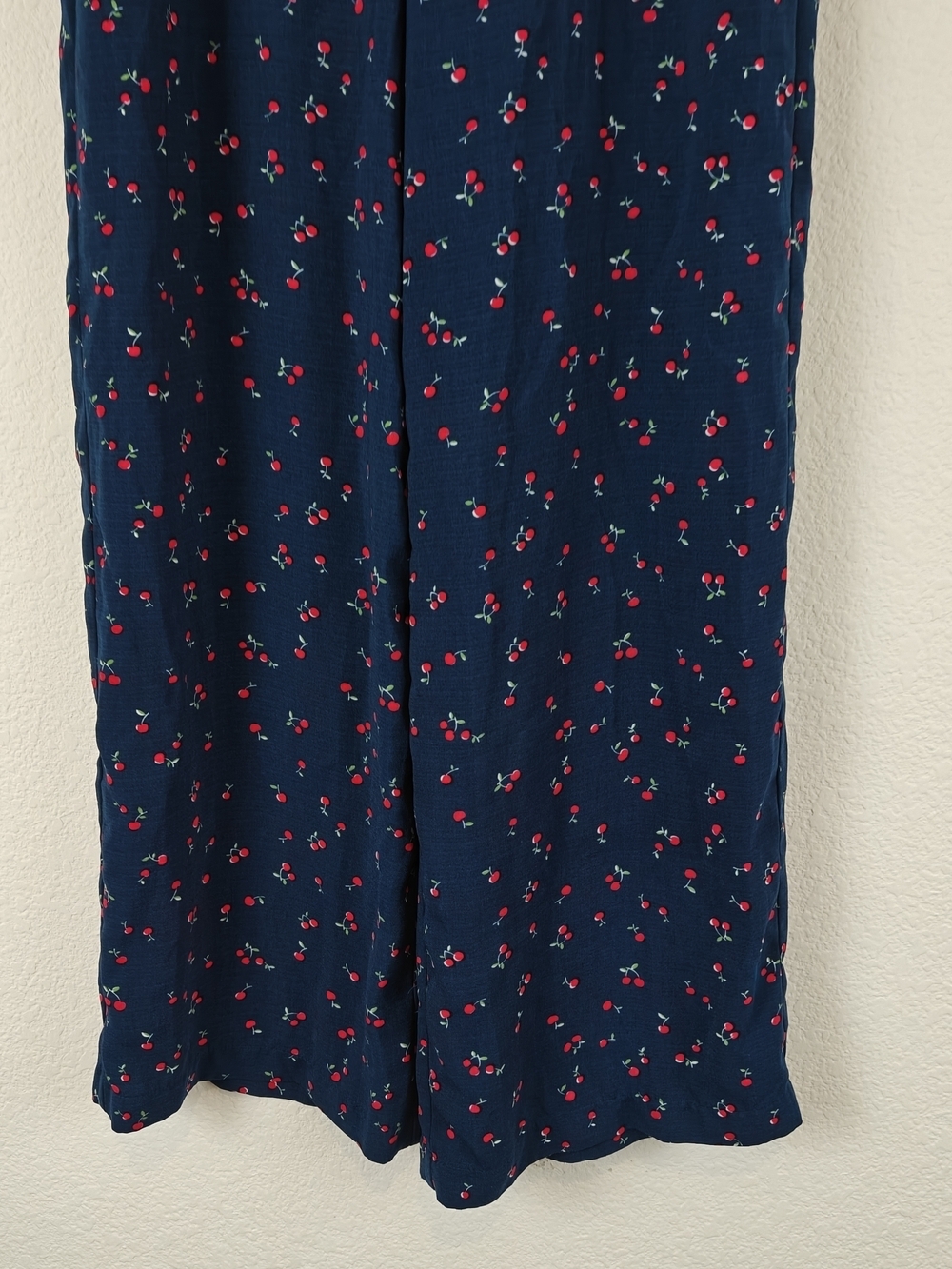 Gianni Bini Cherry Print Wide-Leg Sailor Pants ๐ Navy Retro Chic High-Waist XS - Picture 2 of 12